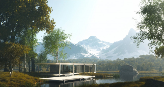 Обои картинки фото 3д графика, природа , nature, река, горы