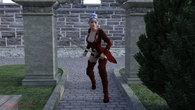 Обои картинки фото 3д графика, эльфы , elves, взгляд, эльфийка, фон