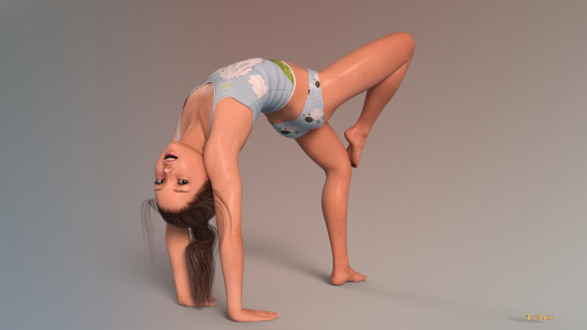 Обои картинки фото 3д графика, люди , people, девочка, взгляд, фон