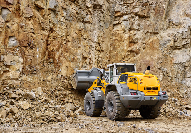 Обои картинки фото техника, фронтальные погрузчики, liebherr