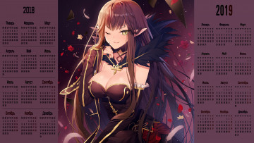 Картинка календари аниме перо взгляд девушка