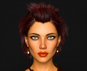 Картинка 3д+графика портрет+ portraits девушка взгляд фон