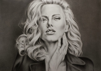 Картинка рисованное люди взгляд фон девушка