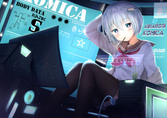 Картинка аниме оружие +техника +технологии девушка