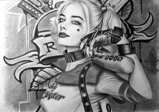 Картинка рисованное комиксы бита взгляд фон девушка тату