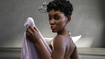 Картинка 3д+графика люди+ people девушка взгляд фон