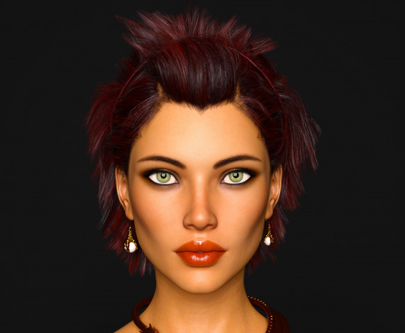 Обои картинки фото 3д графика, портрет , portraits, девушка, взгляд, фон