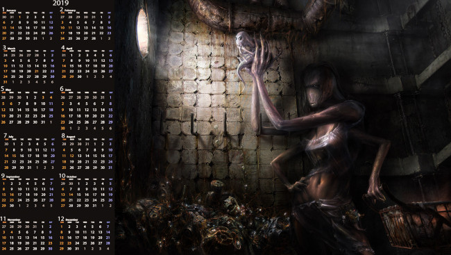 Обои картинки фото календари, фэнтези, свет, окно, помещение, существо