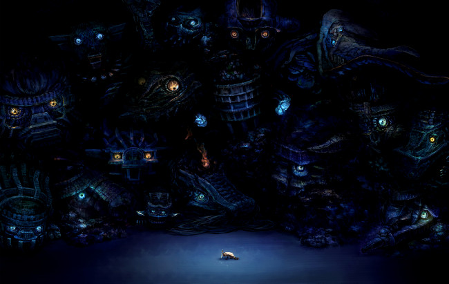 Обои картинки фото аниме, оружие,  техника,  технологии, глаза