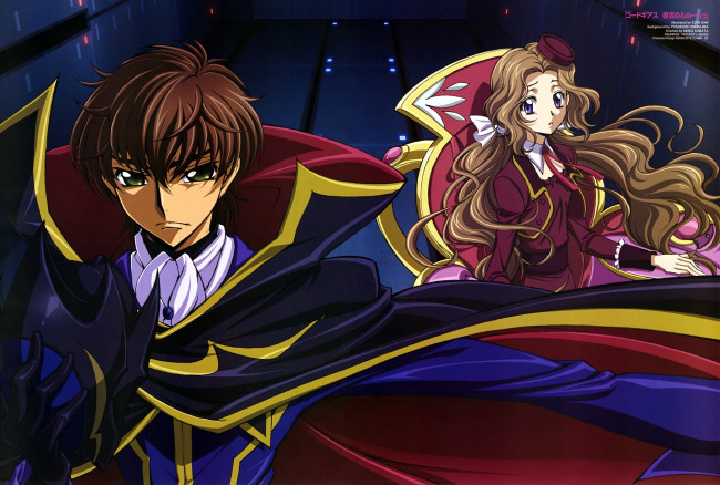 Обои картинки фото аниме, code geass, парень, девушка
