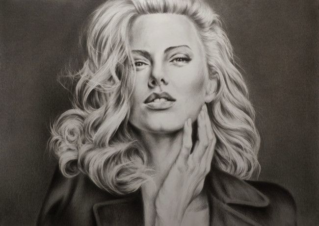 Обои картинки фото рисованное, люди, взгляд, фон, девушка