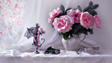 Картинка праздничные -+разное+ новый+год букет розовые розы