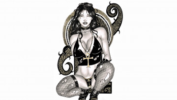 Картинка рисованное elberty+oliveira девушка фон взгляд чулки