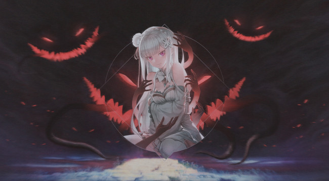 Обои картинки фото аниме, re,  zero kara hajimeru isekai seikatsu, жизнь, в, альтернативном, мире, с, нуля