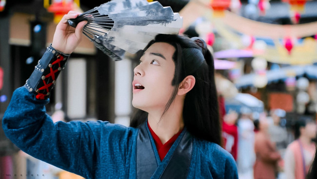 Обои картинки фото кино фильмы, the untamed, вэй, усянь, улица, веер