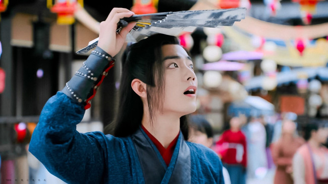 Обои картинки фото кино фильмы, the untamed, вэй, усянь, улица, веер