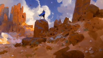 Картинка фэнтези девушки девушка скалы