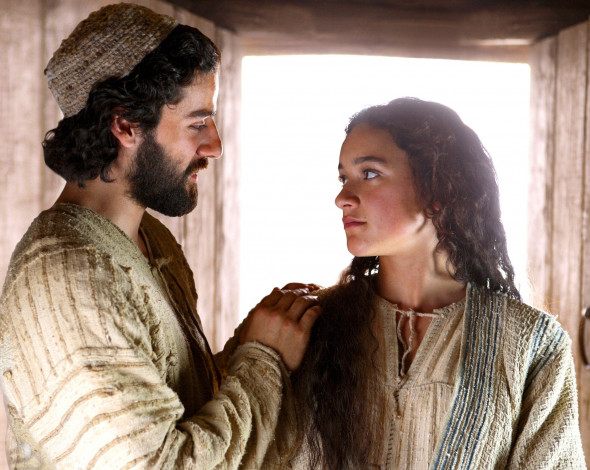 Обои картинки фото кино фильмы, the nativity story, пара, нежность