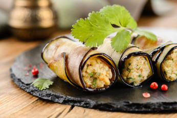 Картинка еда баклажаны закуска рулетики