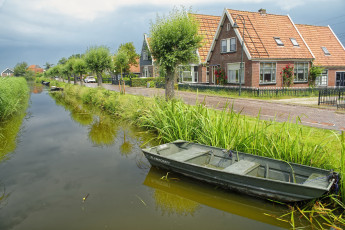 обоя корабли, лодки,  шлюпки, канал, лодка, дорога, дома