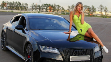 Картинка автомобили -авто+с+девушками красивая девушка audi