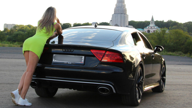 Обои картинки фото автомобили, -авто с девушками, красивая, девушка, audi