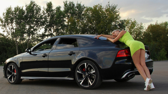 Обои картинки фото автомобили, -авто с девушками, красивая, девушка, audi