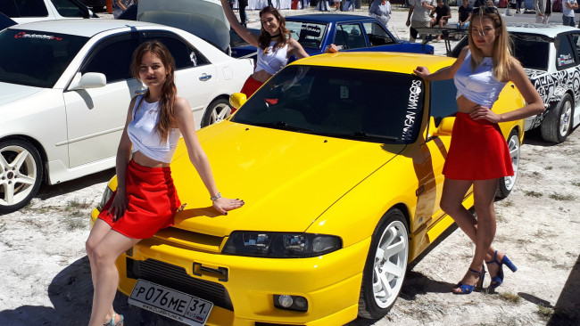 Обои картинки фото автомобили, -авто с девушками, красотки