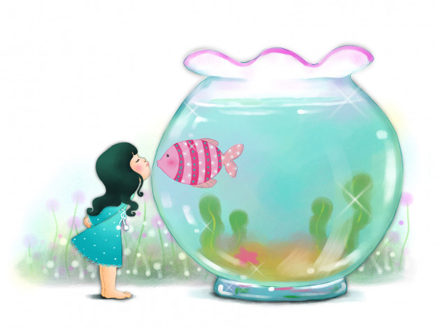 Обои картинки фото рисованные, дети