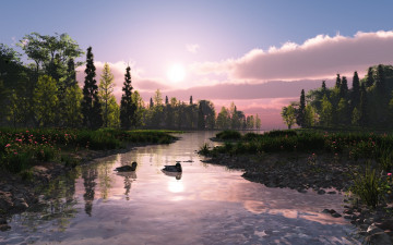 Картинка 3д графика nature landscape природа