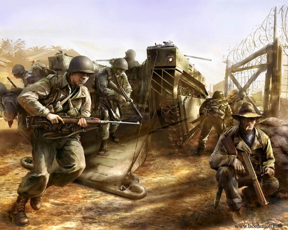 Обои картинки фото рисованные, армия