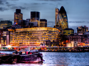 Картинка города лондон великобритания здания небоскрёбы hdr