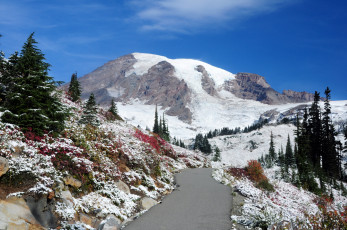 Картинка природа горы снежные вершины пейзаж