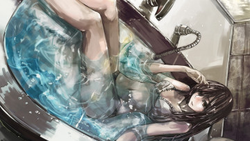 Картинка аниме *unknown другое девушка вода ванна