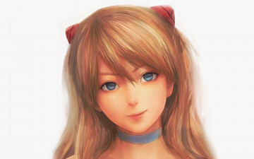 Картинка аниме evangelion глаза лицо asuka langley девушка