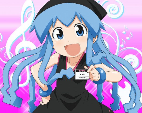 Обои картинки фото аниме, shinryaku, ika, musume, девушка