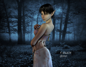 Картинка 3д графика elves эльфы эдьфийка лес