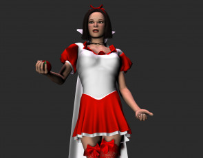 Картинка 3д графика people люди яблоко девушка