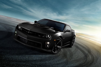 Картинка автомобили camaro chevrolet zl1 black on