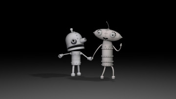 Картинка 3д графика creatures существа роботы