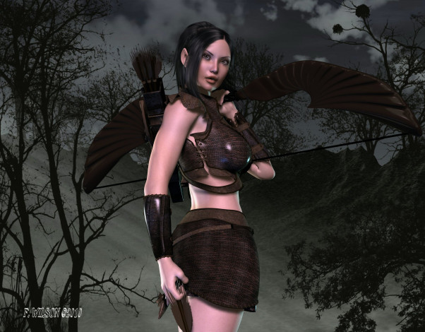 Обои картинки фото 3д, графика, elves, эльфы, девушка, эльфийка, метла