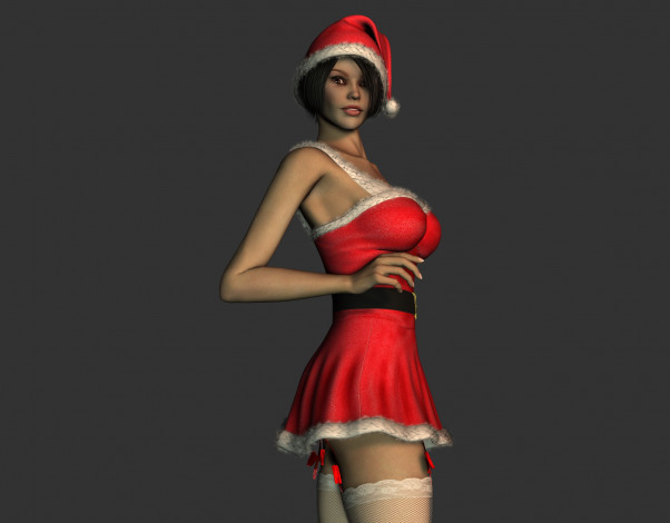 Обои картинки фото 3д, графика, people, люди, девушка, снегурочка