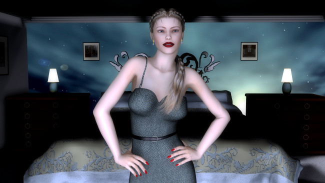 Обои картинки фото 3д, графика, people, люди, девушка, комната