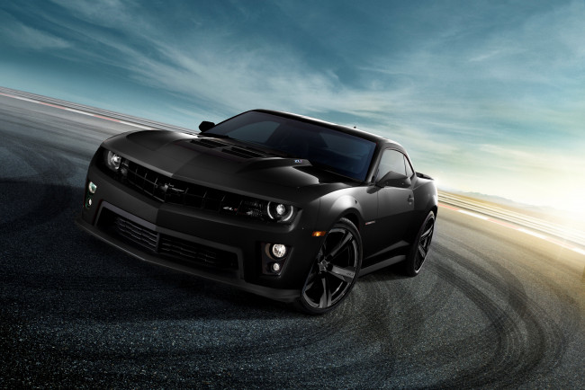 Обои картинки фото автомобили, camaro, chevrolet, zl1, black, on