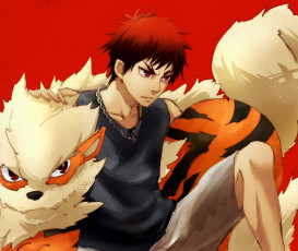 Картинка аниме pokemon покемон цепь арт парень