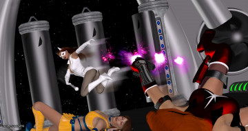 Картинка crimson+valkyrie 3д+графика fantasy+ фантазия драка девушки