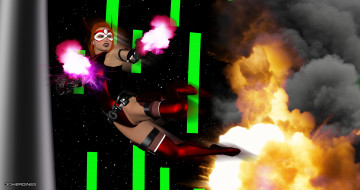 Картинка crimson+valkyrie 3д+графика fantasy+ фантазия магия девушка