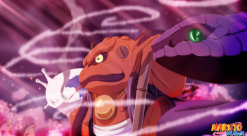 Картинка аниме naruto шиппуден арт наруто змей кацуя жаба животные слизень трио