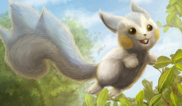 Картинка аниме pokemon покемон арт зверёк летит пушистый