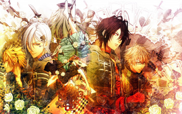 Картинка аниме amnesia розы ножи парни карты